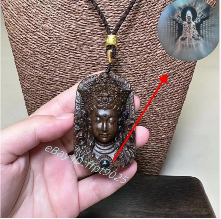 Natural Grade A Wood Carving Dudume Avalokiteshvara Bodhisattva Pendant Necklace Natural Grade A Wood Carving Dudume Avalokiteshvara Bodhisattva Pendant Necklace