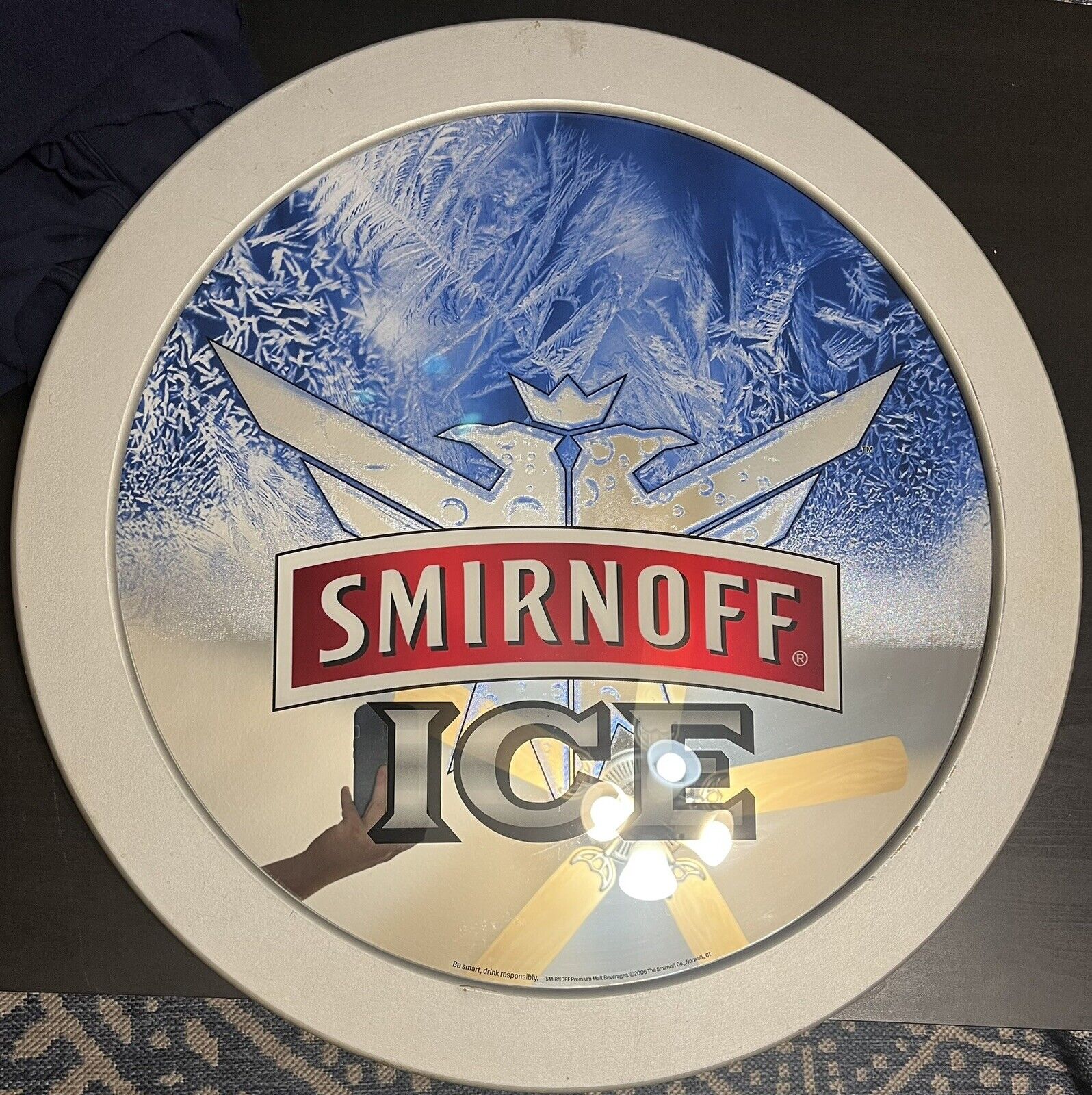 RARE Smirnoff Ice Beer Eat. 2006 28” Circle Mirror