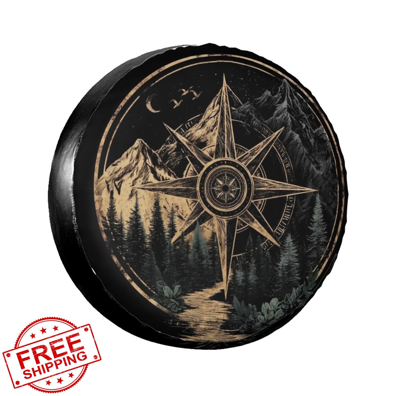 Gayruaicjz Retro Compass Spare Tire Cover 15\ Gayruaicjz Retro Compass Spare Tire Cover 15\