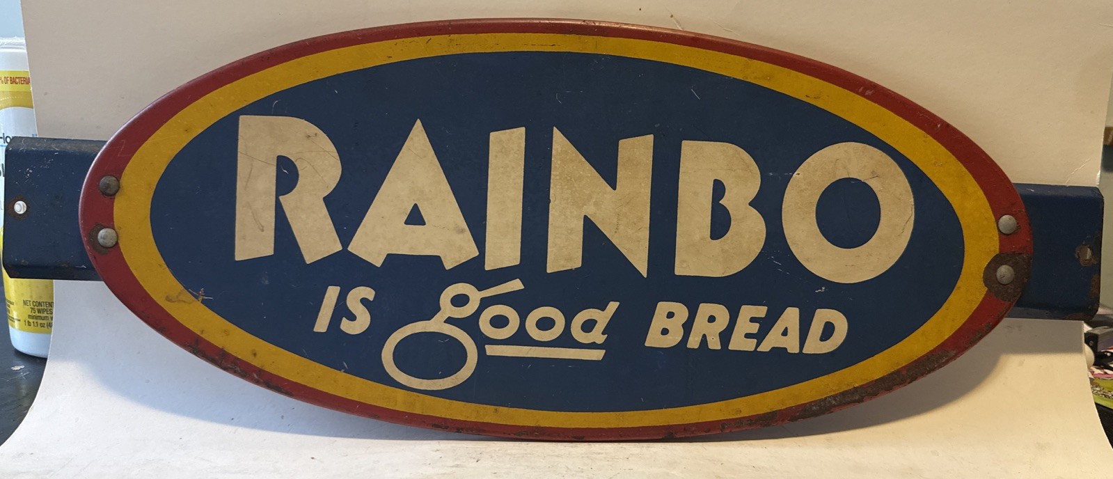 Antique Vintage Rainbo Bread Metal country store door push/pull sign Rare A+ Antique Vintage Rainbo Bread Metal country store door push/pull sign Rare A+