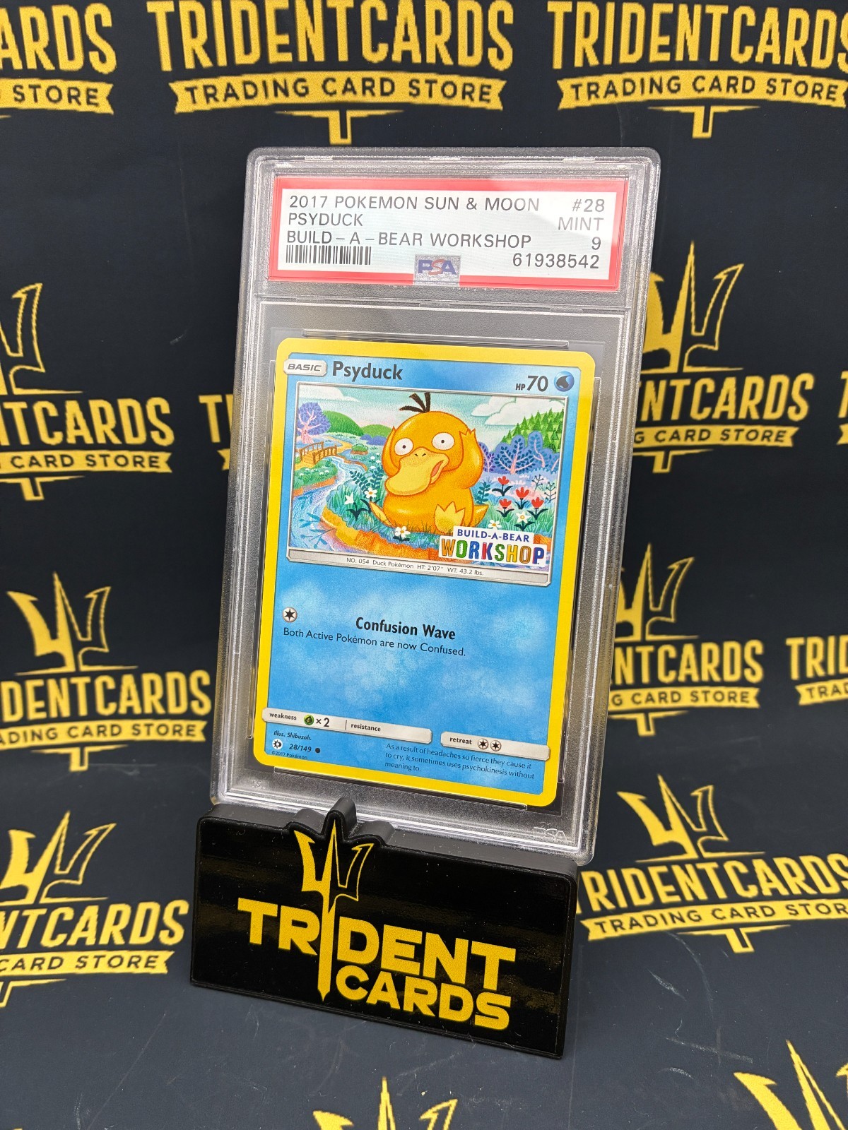 2017 POKEMON SUN & MOON #28 PSYDUCK BUILD-A-BEAR WORKSHOP PSA 9