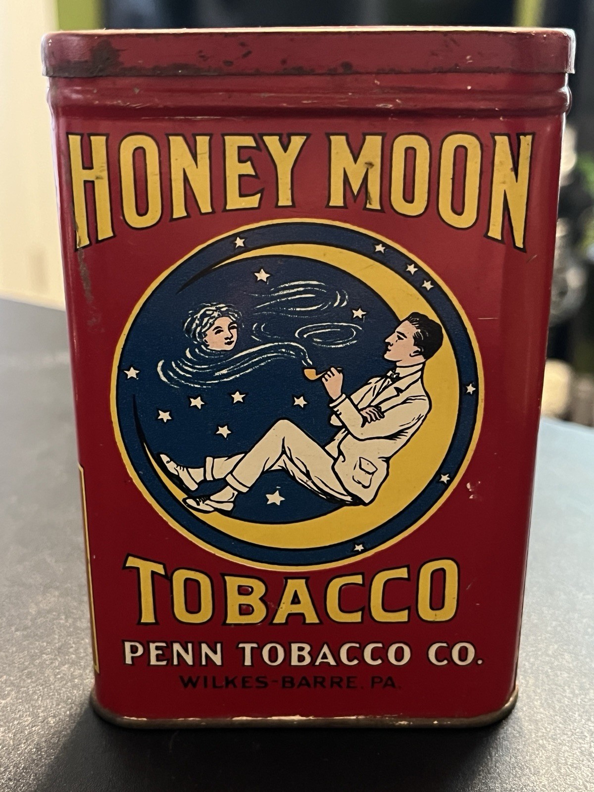 Vintage Honey Moon Tobacco Pocket Tin Vintage Honey Moon Tobacco Pocket Tin