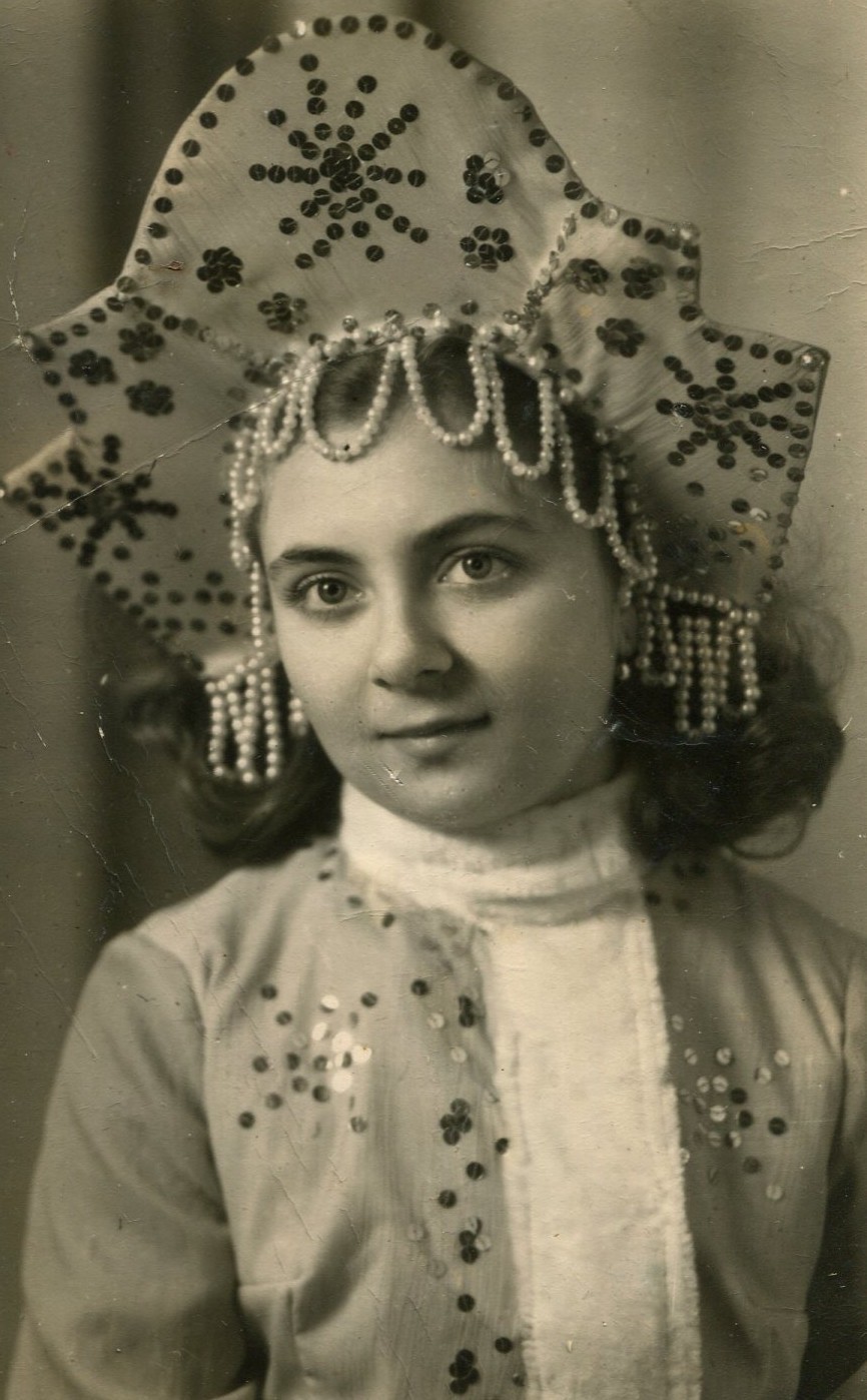 Beautiful girl Kokoshnik New Year costume Xmas ussr vintage photo Beautiful girl Kokoshnik New Year costume Xmas ussr vintage photo