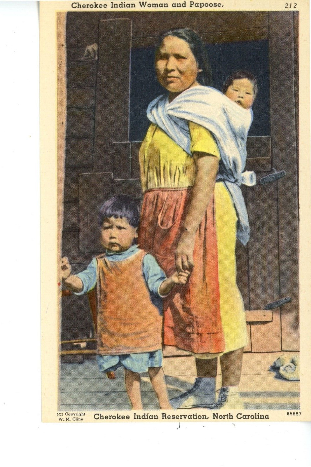 Postcard   Cherokee  woman and papoose  IC 19-20