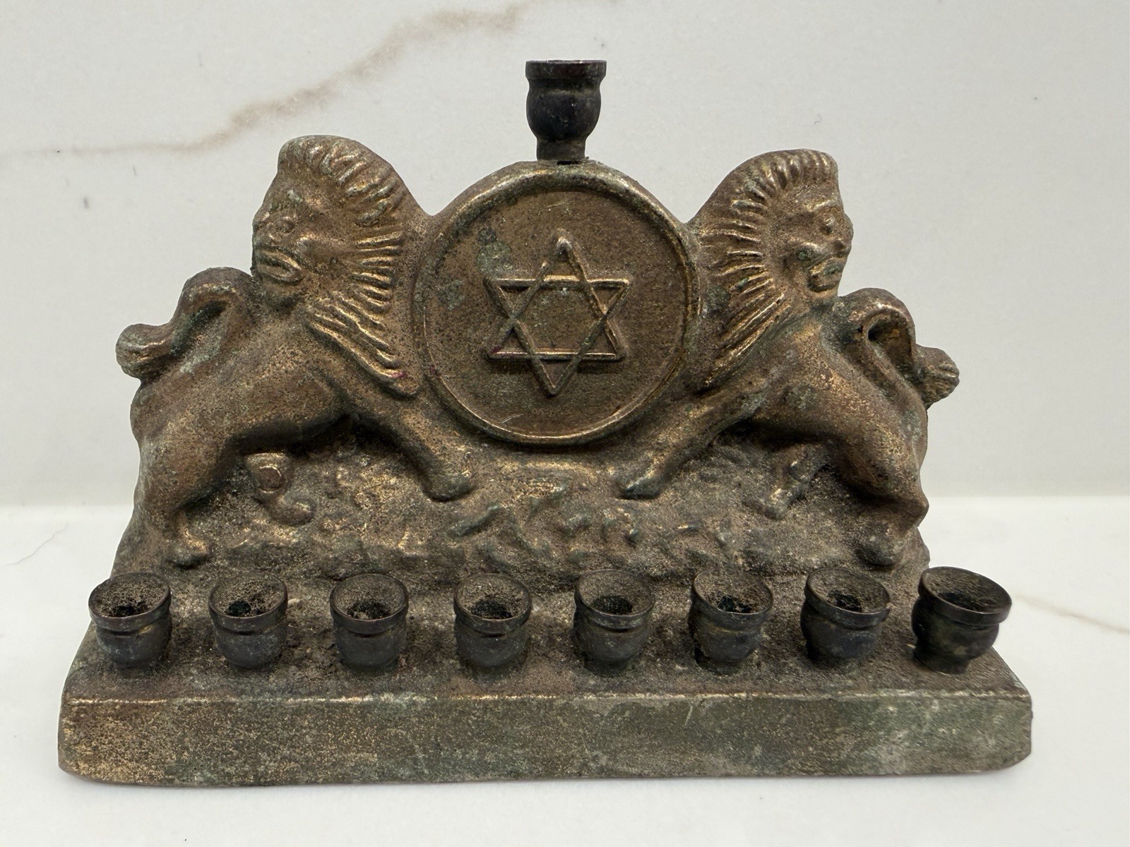 Vintage Parkway Brass Menorah Lions of Judah Star of David Hanukkah Judaica Vintage Parkway Brass Menorah Lions of Judah Star of David Hanukkah Judaica