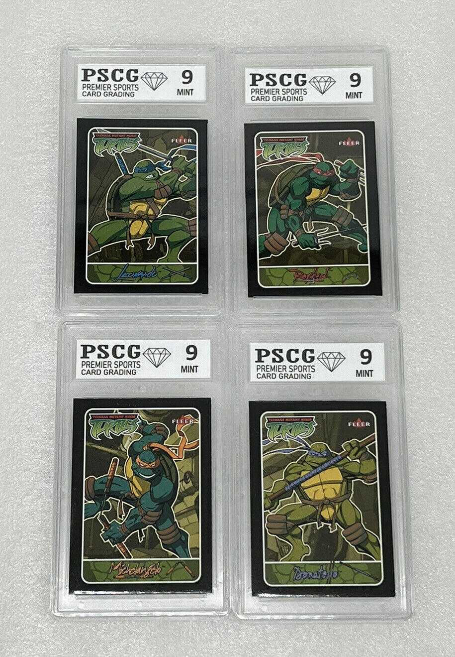 2003 Fleer Teenage Mutant Ninja Turtles Promo Card Set Graded PSCG 9 Mint TMNT