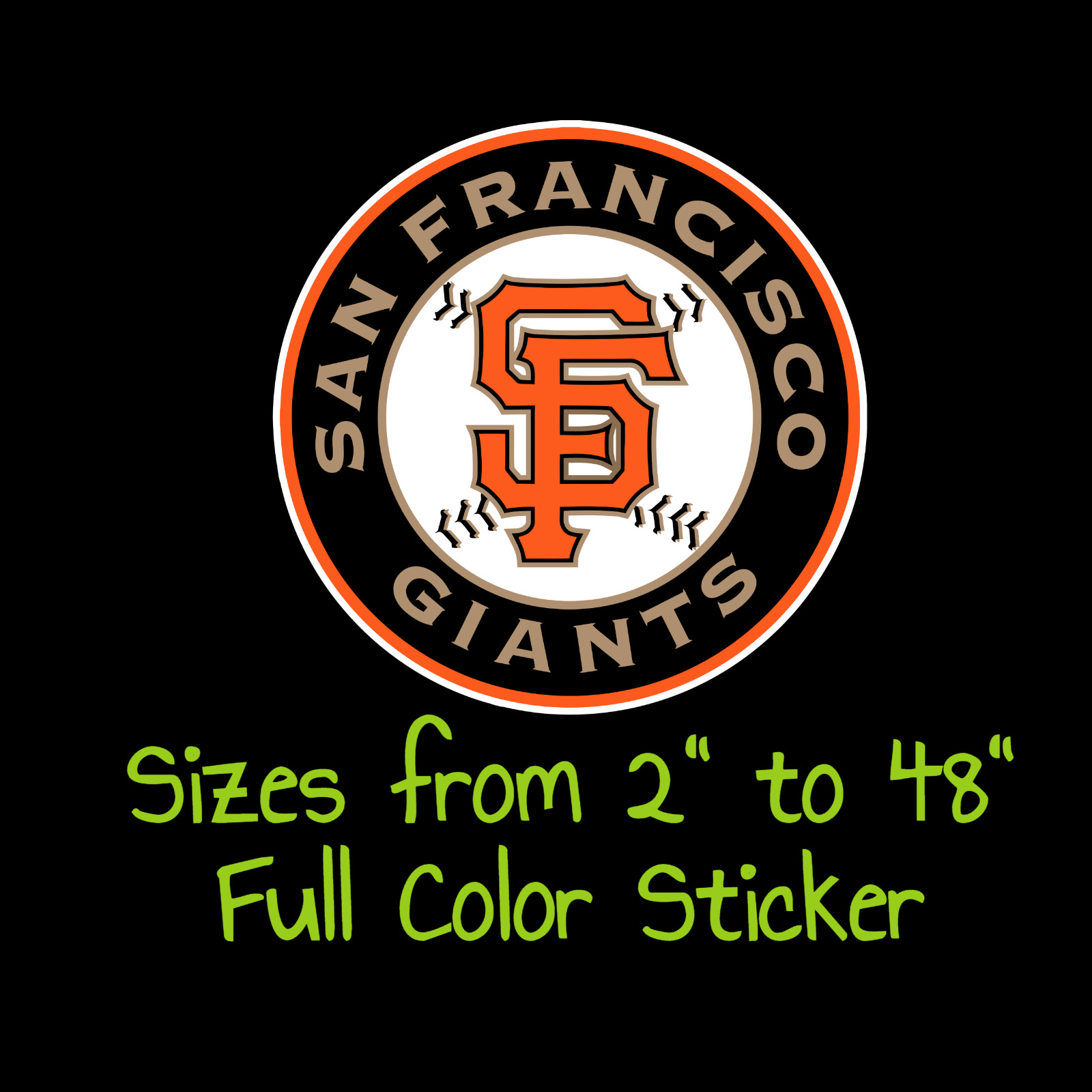 San Francisco Giants Full Color Vinyl Decal | Hydroflask decal Cornhole decal 1
