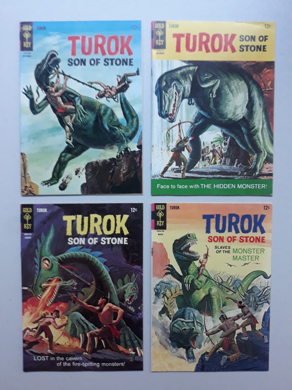 Goldkey Turok 53, 54, 55, 56 Gold Key Comics 1960s, Beautiful Condition 