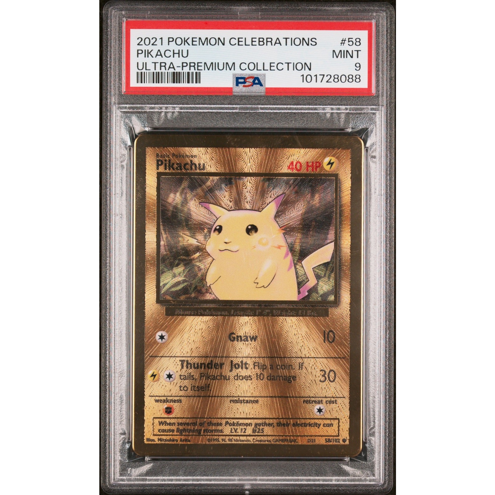 PSA 9 Metal Pikachu Celebrations 25th Anniversary Ultra Premium Collection Crack PSA 9 Metal Pikachu Celebrations 25th Anniversary Ultra Premium Collection Crack
