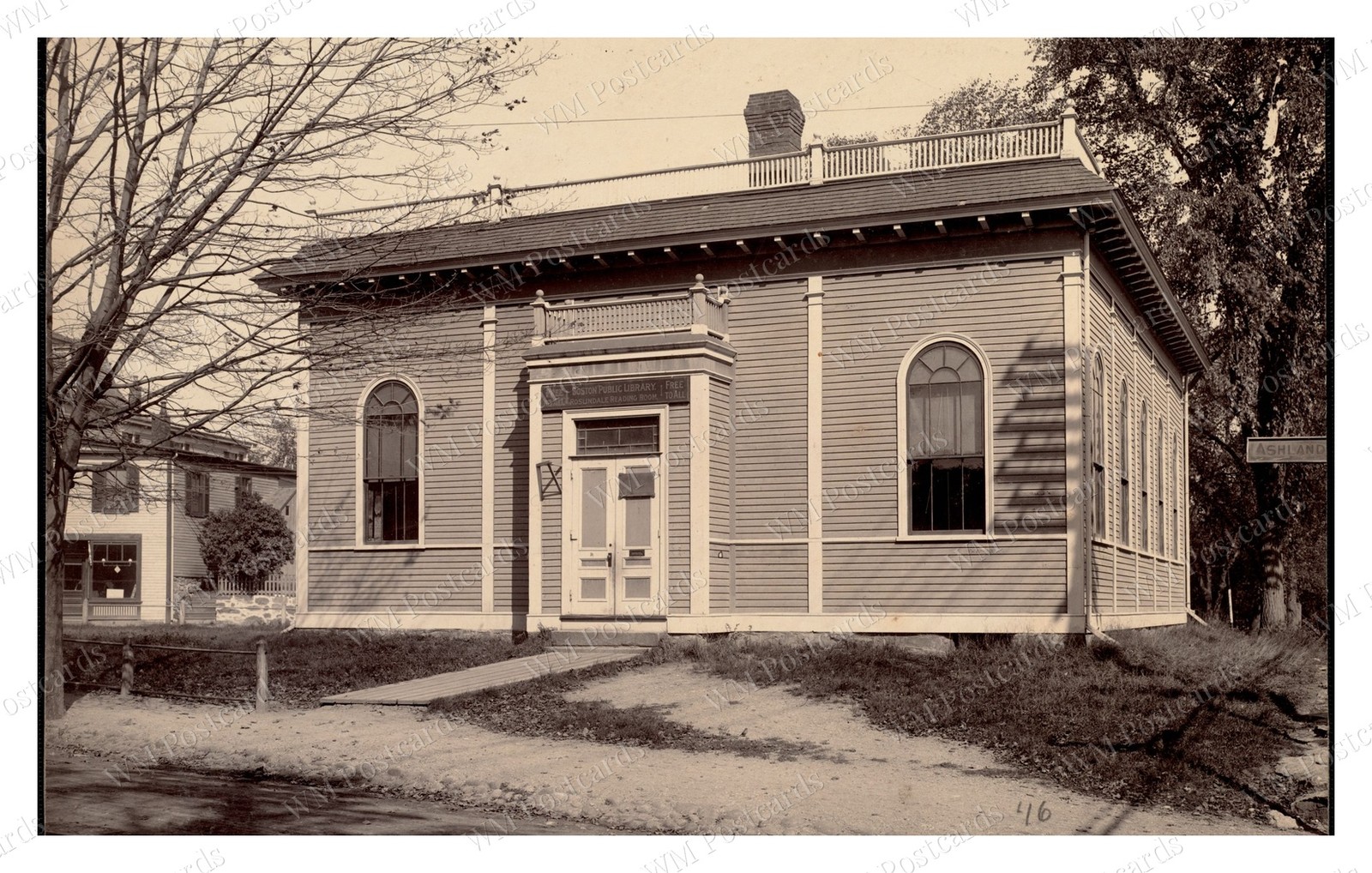 Roslindale Massachusetts 1900s Public Library Branch Standard Postcard