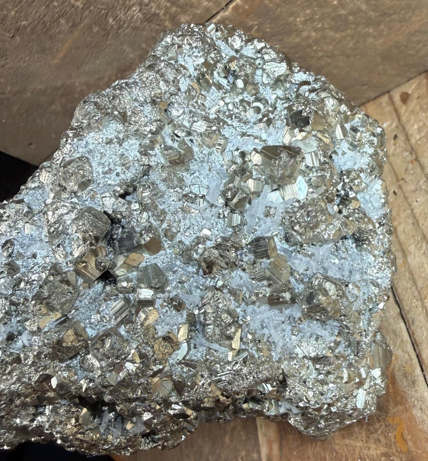Peruvian Pyrite Specimen, Gleaming Crystal Cluster, Fool's Gold 4.1 inch