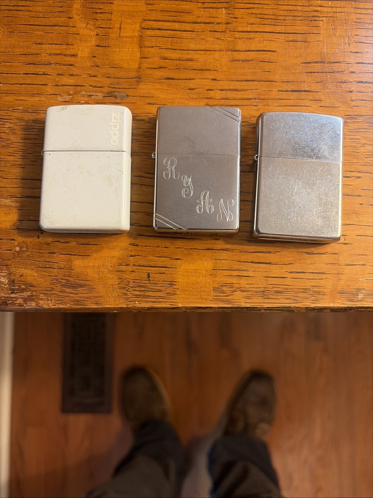 Nice Lot of 3 - Zippo Lighters - 1 Monogrammed Nice Lot of 3 - Zippo Lighters - 1 Monogrammed