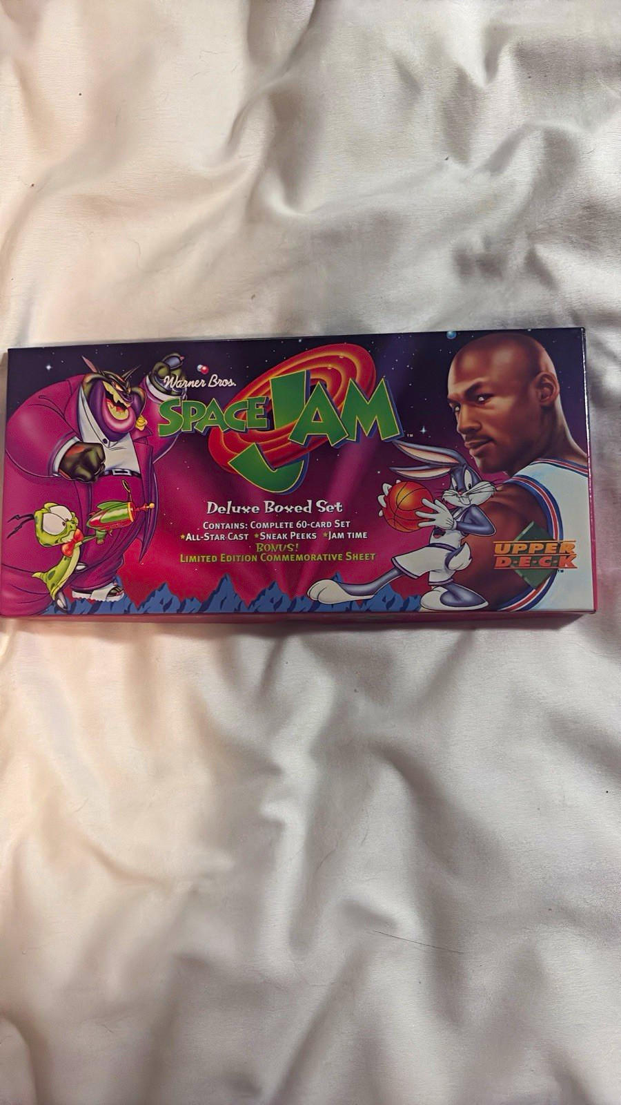 Vintage 1996 Upper Deck Space Jam Deluxe Boxed Set — Complete 60 Card Set (MINT) Vintage 1996 Upper Deck Space Jam Deluxe Boxed Set — Complete 60 Card Set (MINT)