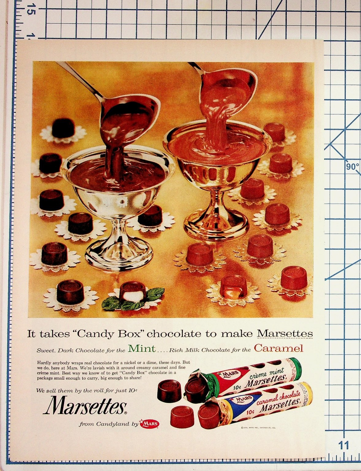 1959 MARS Marsettes Candy Chocolate Vintage Magazine Ad Mint Caramel Treats 1959 MARS Marsettes Candy Chocolate Vintage Magazine Ad Mint Caramel Treats