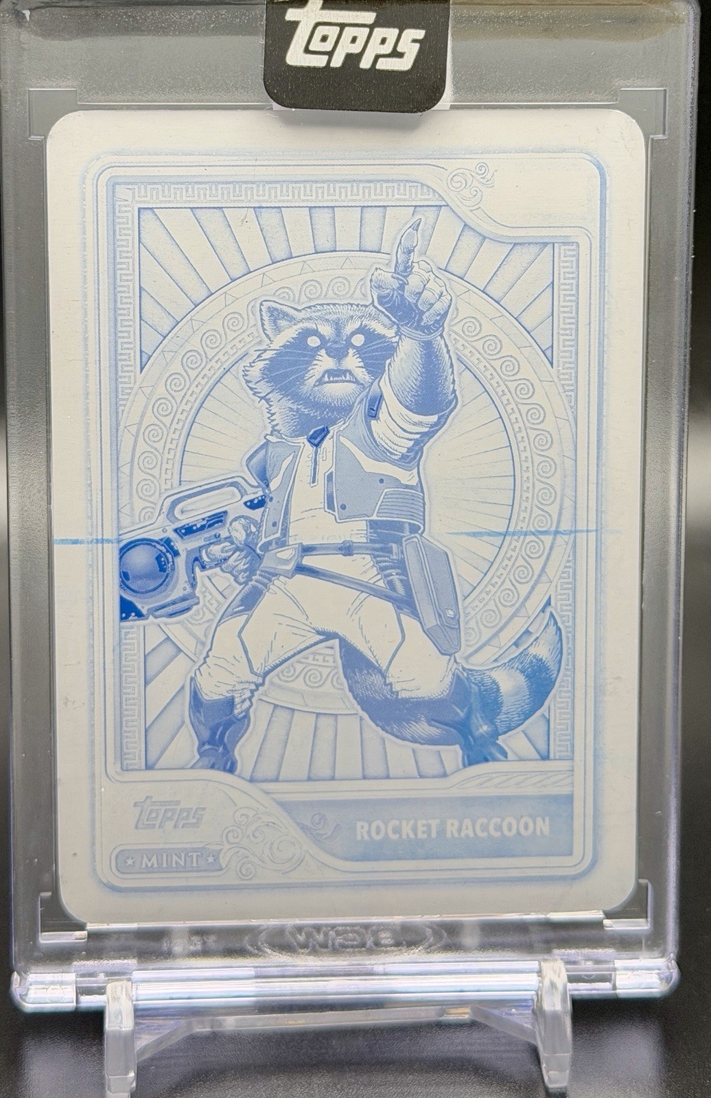 2026 Topps Mint Marvel #44 Rocket Raccoon CYAN PRINTING PLATE 1/1 2026 Topps Mint Marvel #44 Rocket Raccoon CYAN PRINTING PLATE 1/1