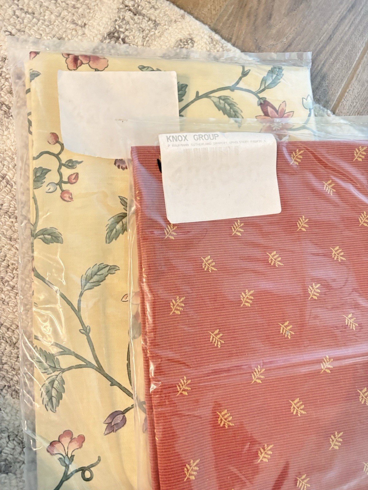 NOS Knox Braemore Designer Floral Upholstery Drapery Fabric Yellow Cottage