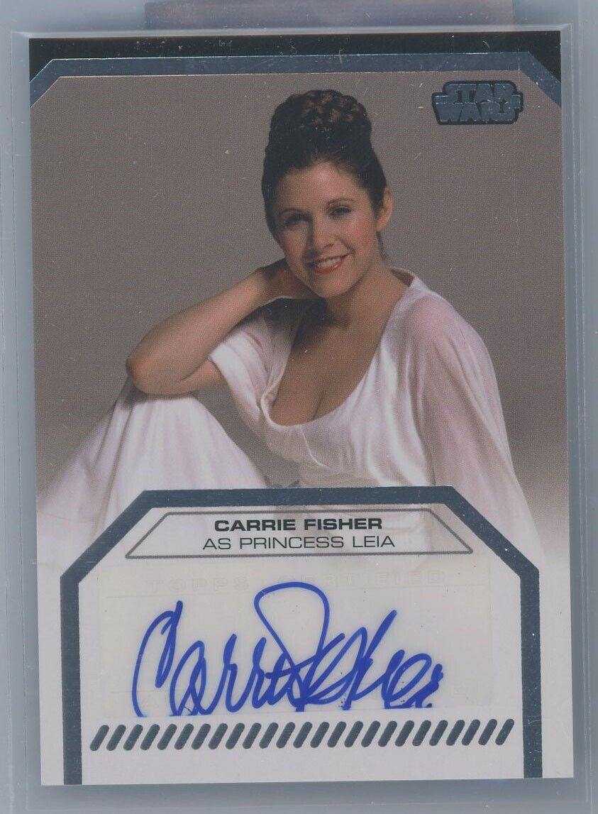 Carrie Fisher Princess Leia 2012 Topps Star Wars Galactic Files Auto Autograph