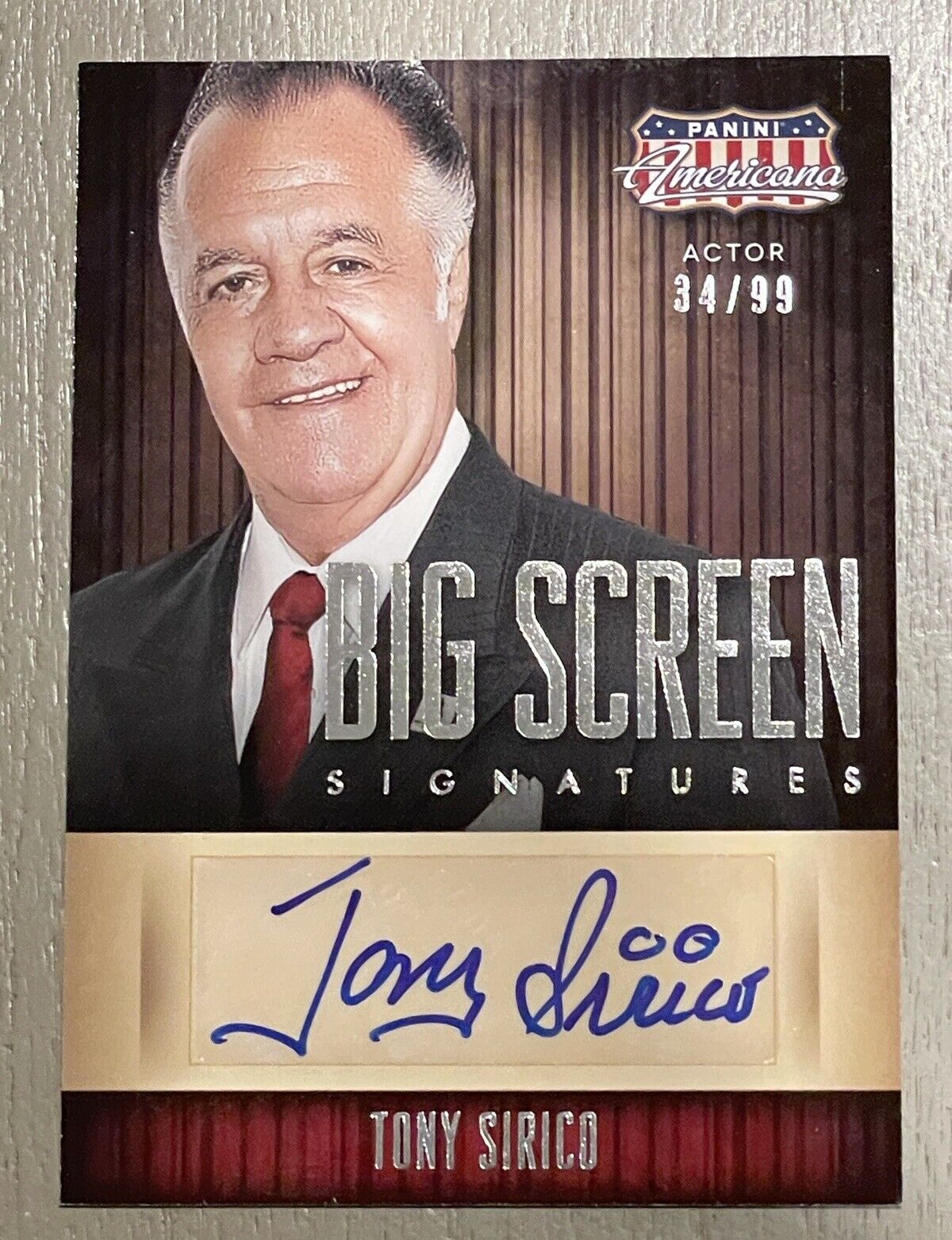 Tony Sirico The Sopranos Big Screen Signatures Autograph Signed Card Panini