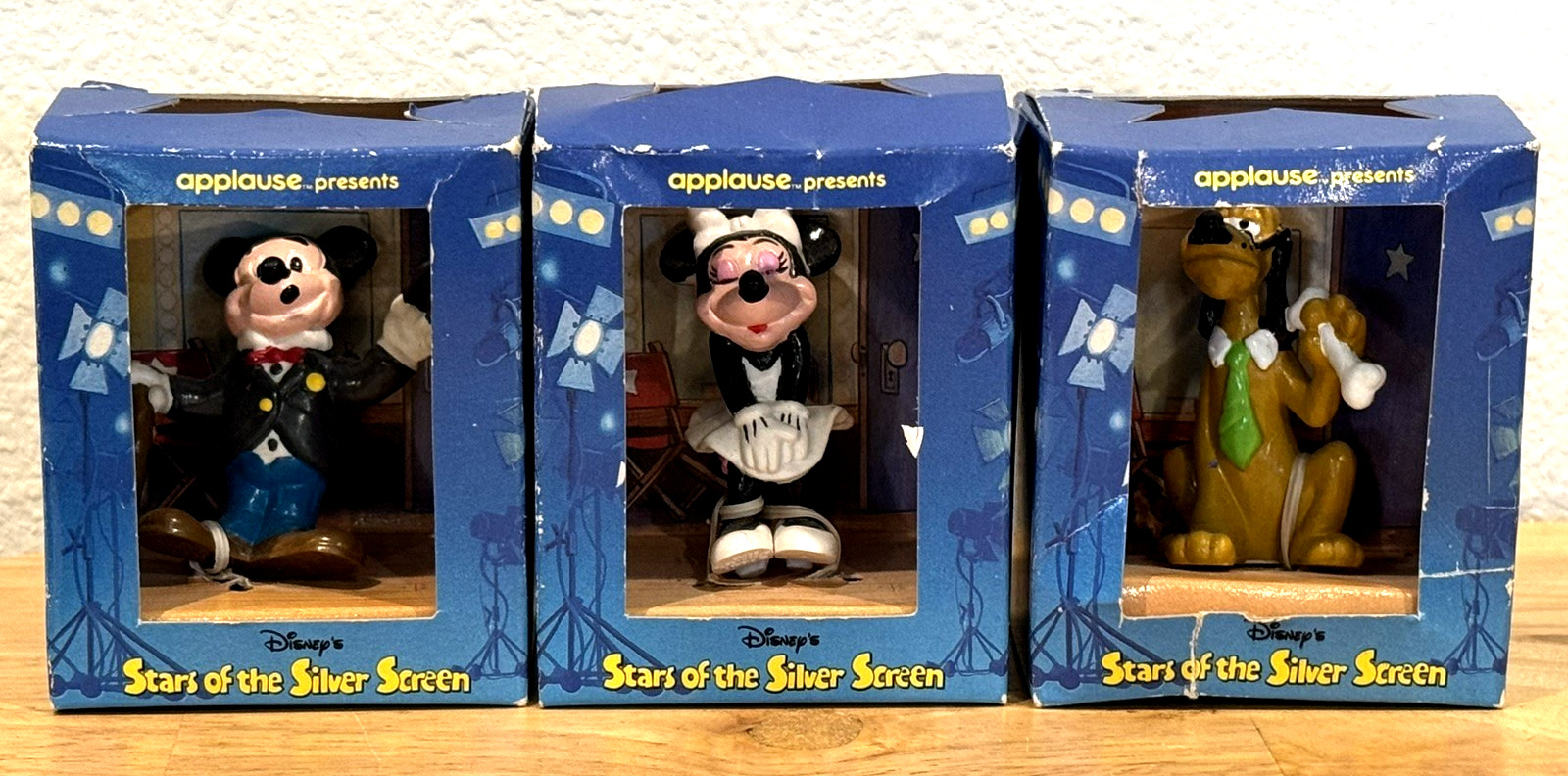 Disney Applause Stars of The Silver Screen Mickey Mouse Minnie Pluto Figurines
