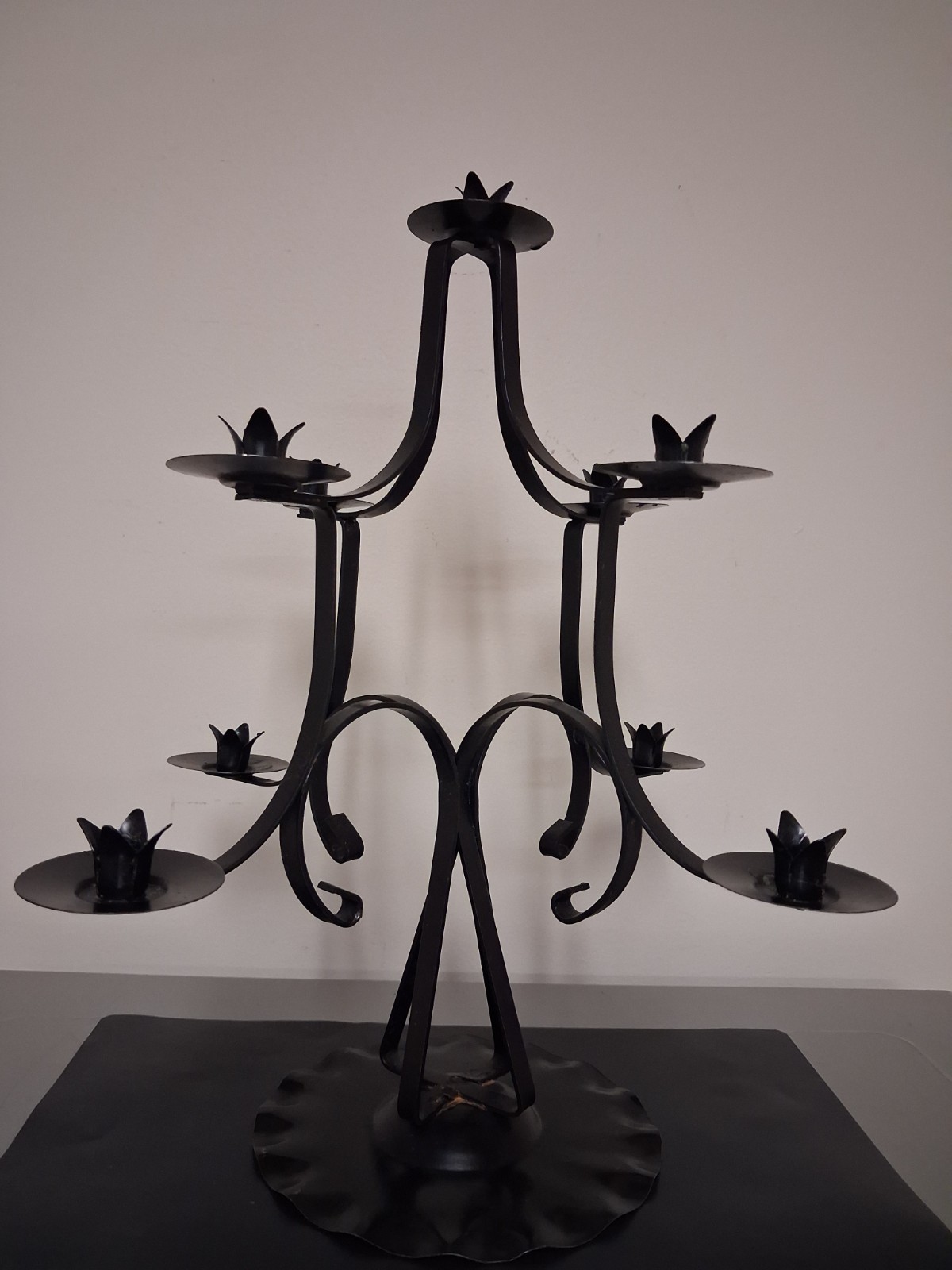 Vintage Black Wrought Iron Candelabra 9 Candle Holder Rustic Gothic Farmhouse 15 Vintage Black Wrought Iron Candelabra 9 Candle Holder Rustic Gothic Farmhouse 15
