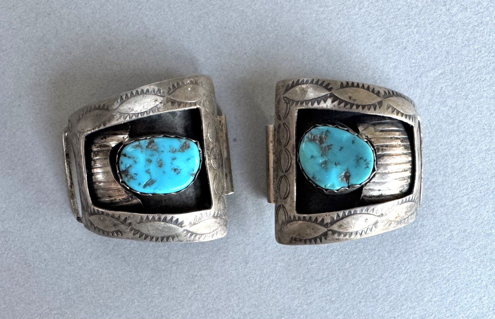 Vintage Navajo Sterling Silver Turquoise Watch Bands Vintage Navajo Sterling Silver Turquoise Watch Bands