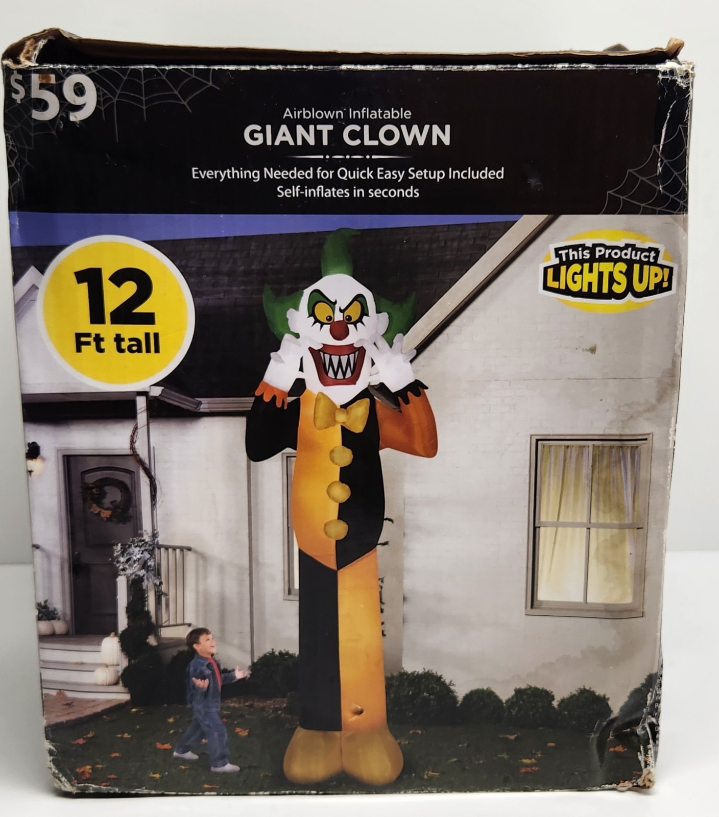 Gemmy 12ft Giant Scary Halloween Clown Airblown Inflatable Light Up RARE READ Gemmy 12ft Giant Scary Halloween Clown Airblown Inflatable Light Up RARE READ