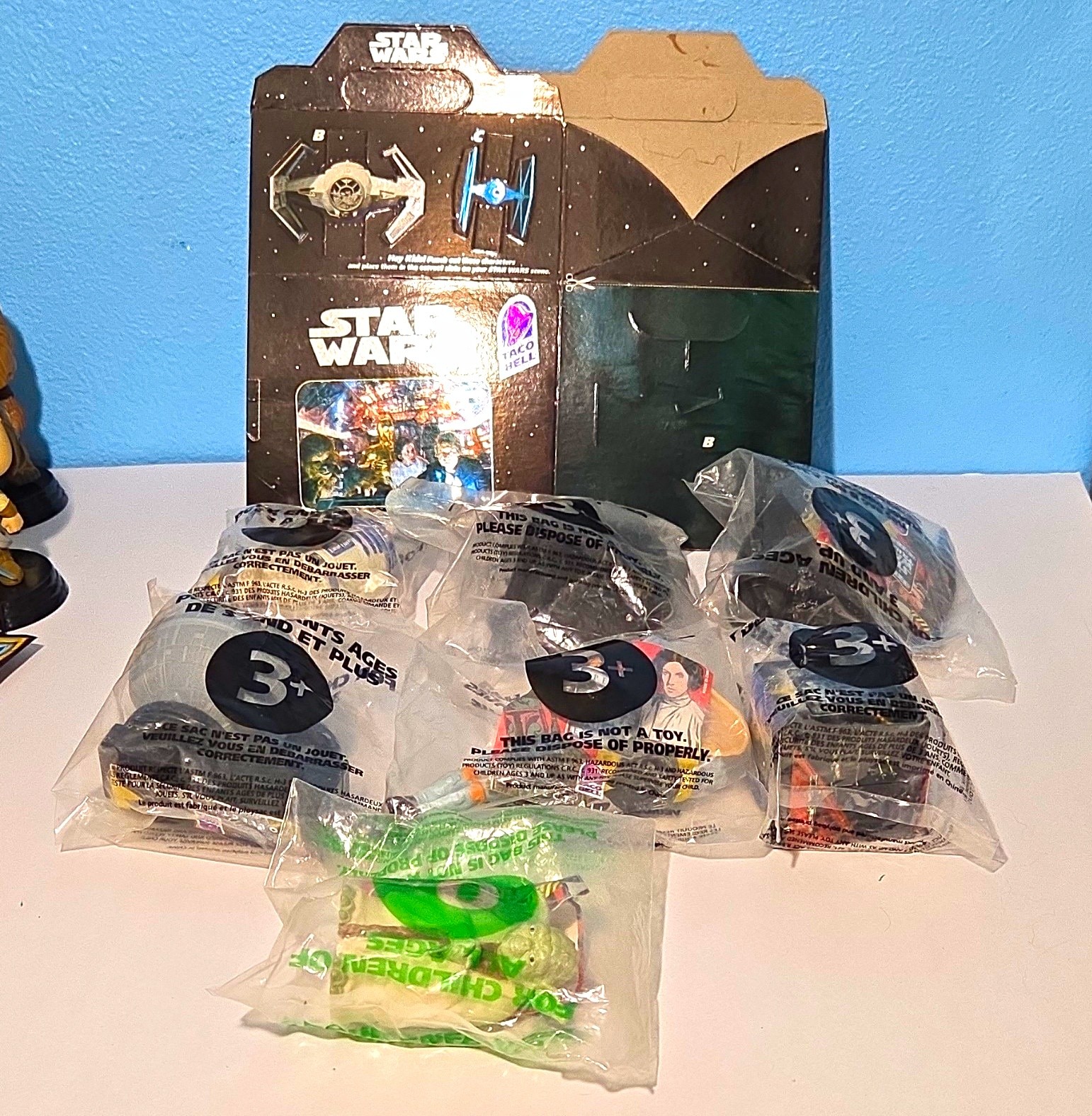 Vintage 1996 Star Wars Toys from Taco Bell Kids Meals including 2 boxes 
