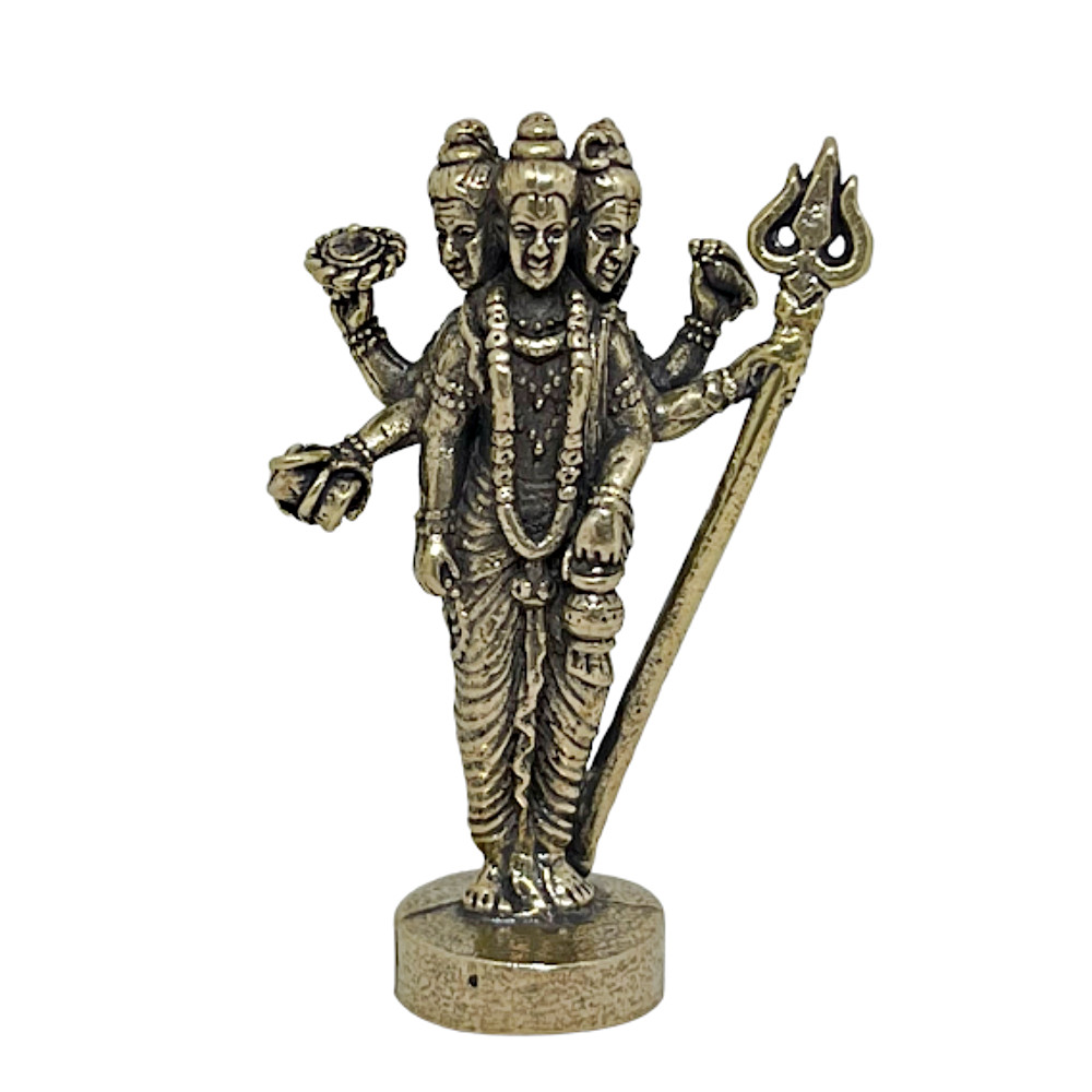 Trimurti Lord Shiva Vishnu Brahma Dattatreya Mini Brass Statue Hindu Amulet Trimurti Lord Shiva Vishnu Brahma Dattatreya Mini Brass Statue Hindu Amulet