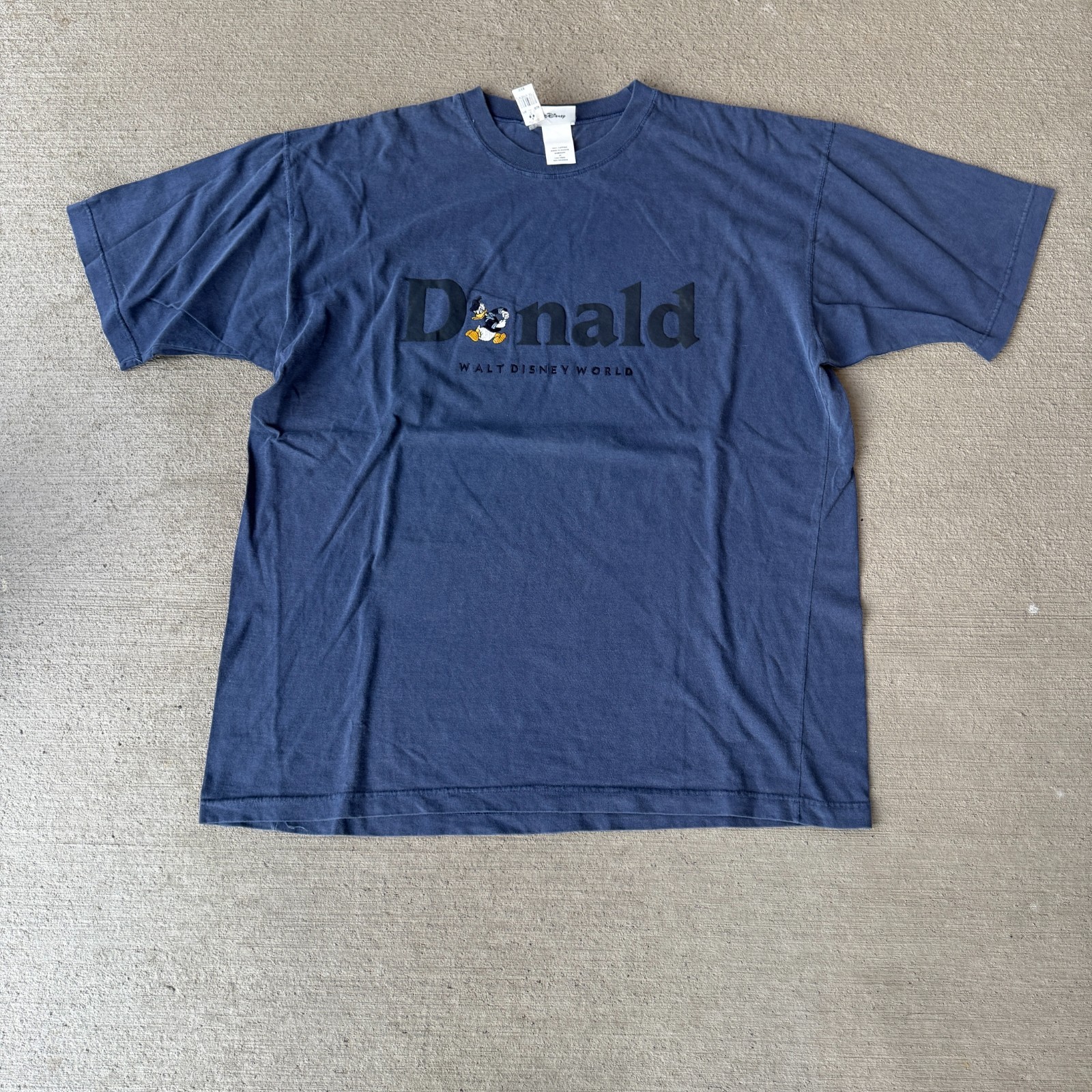 NWT Vintage Walt Disney World Unisex T-Shirt Navy Blue Donald Duck Size XL