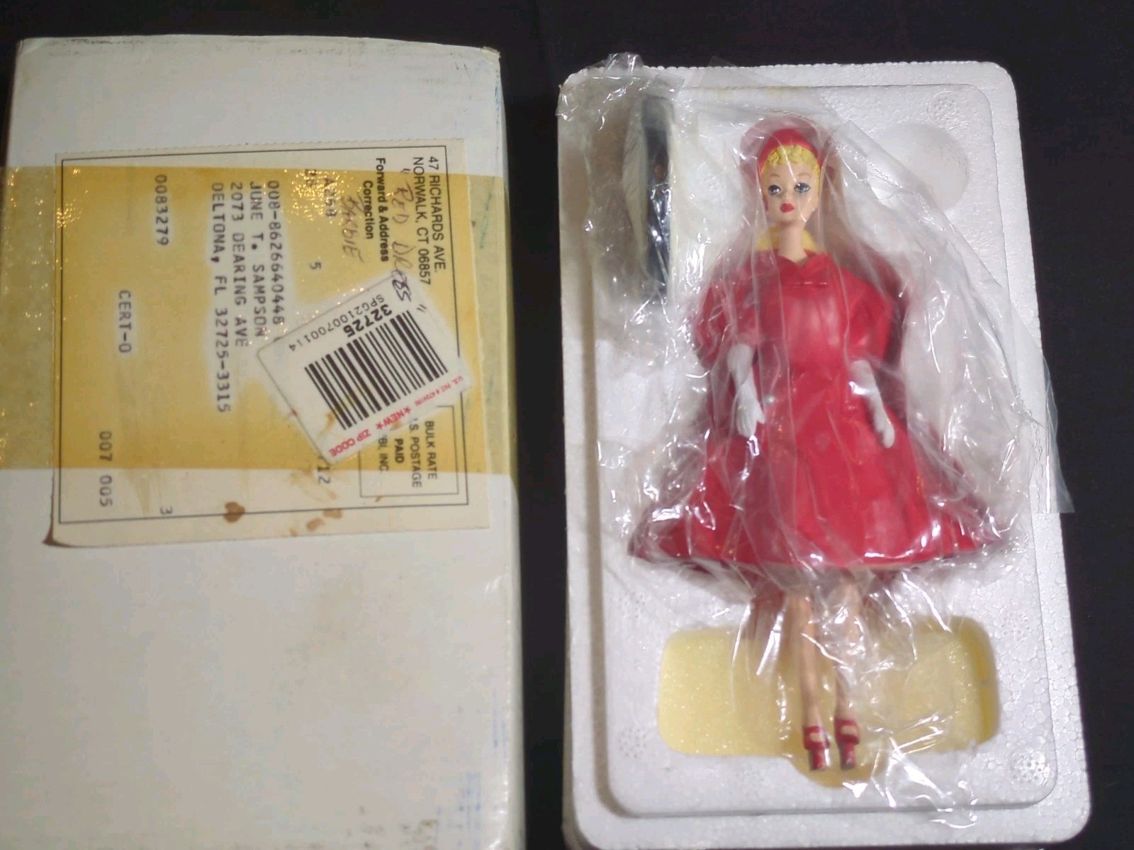 1962 Barbie Red Flare Figurine Danbury Mint 1962 Barbie Red Flare Figurine Danbury Mint