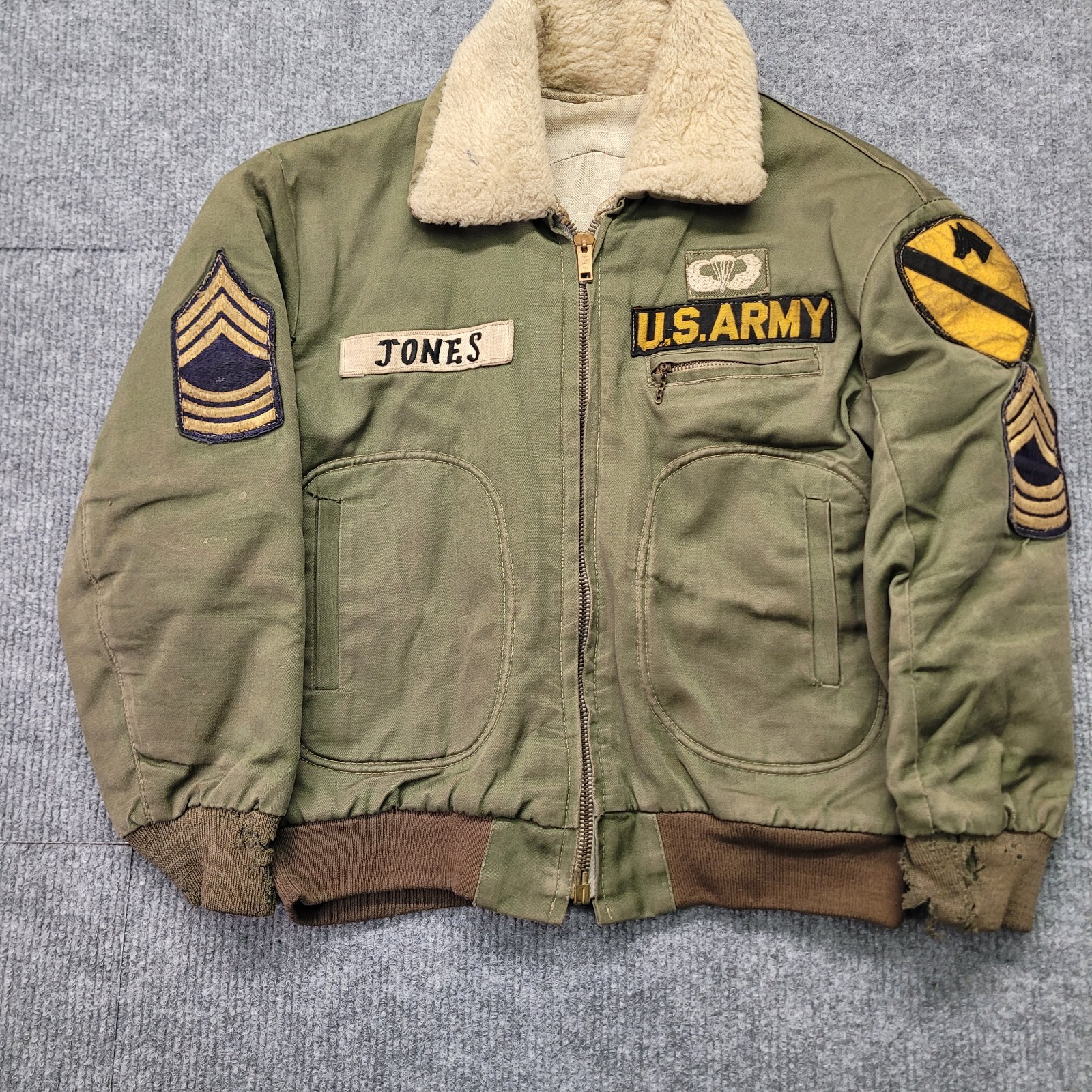Vintage Rare 1959 Korea War Era Child Souvenir Jacket 1st Cavalry MSG E8 US Army