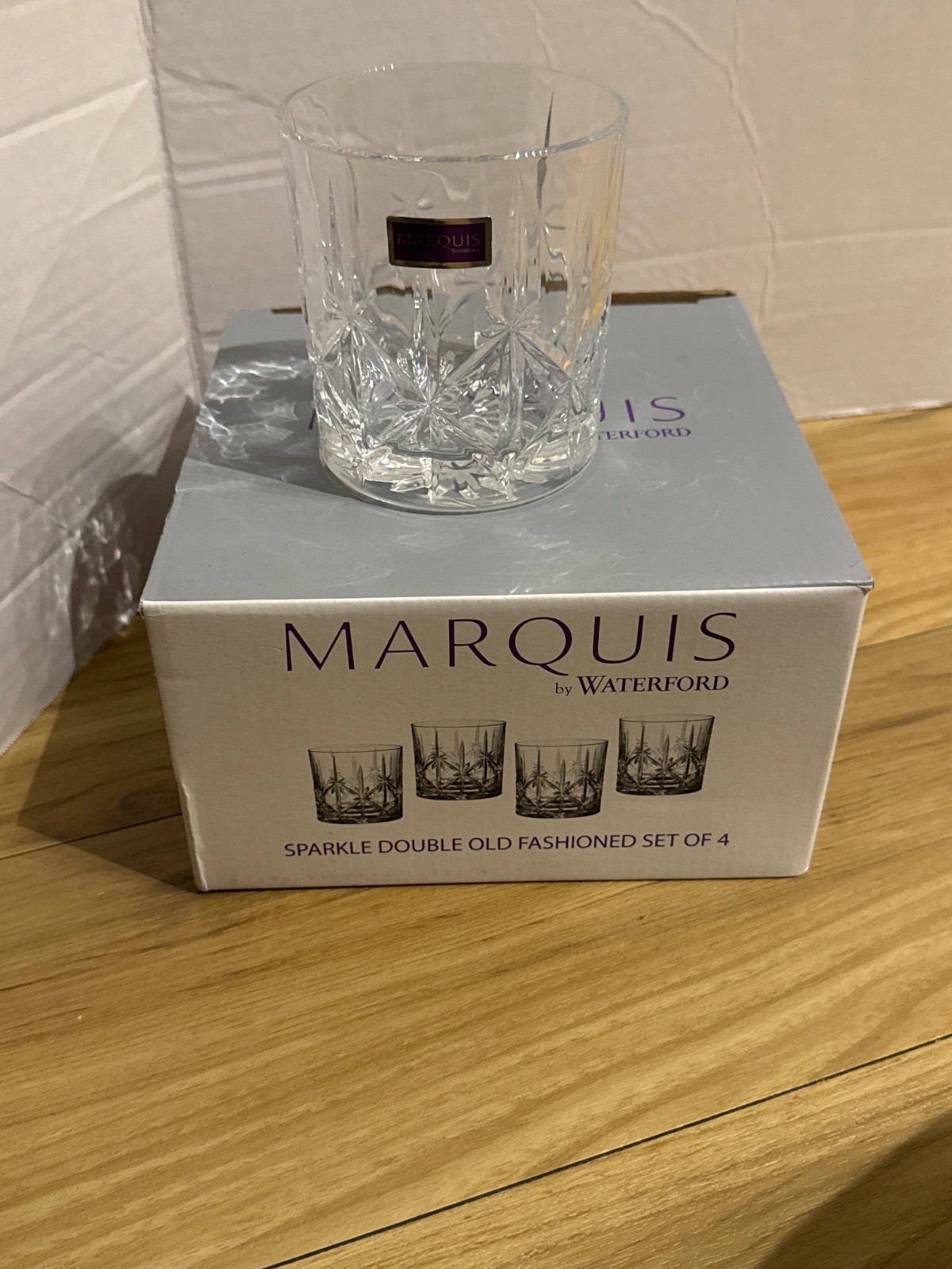 Marquis by Waterford Set of 4 BICCHIERI SPARKLE Double Old Fashioned Glasses Marquis by Waterford Set of 4 BICCHIERI SPARKLE Double Old Fashioned Glasses