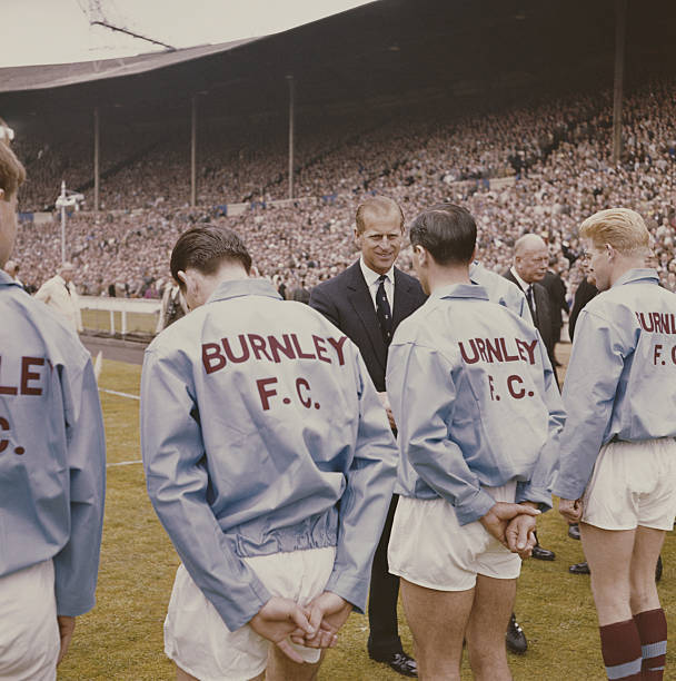 Prince Philip, Duke Of Edinburgh Greets Members Of Burnley F.C 1960s Old Photo Prince Philip, Duke Of Edinburgh Greets Members Of Burnley F.C 1960s Old Photo