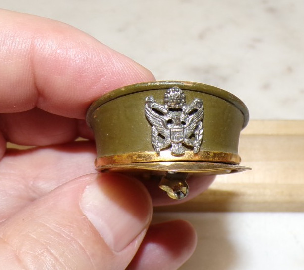 RARE WWll Military Army Sweetheart Photo Hinged Brooch Aviation Pilot Wing Pin