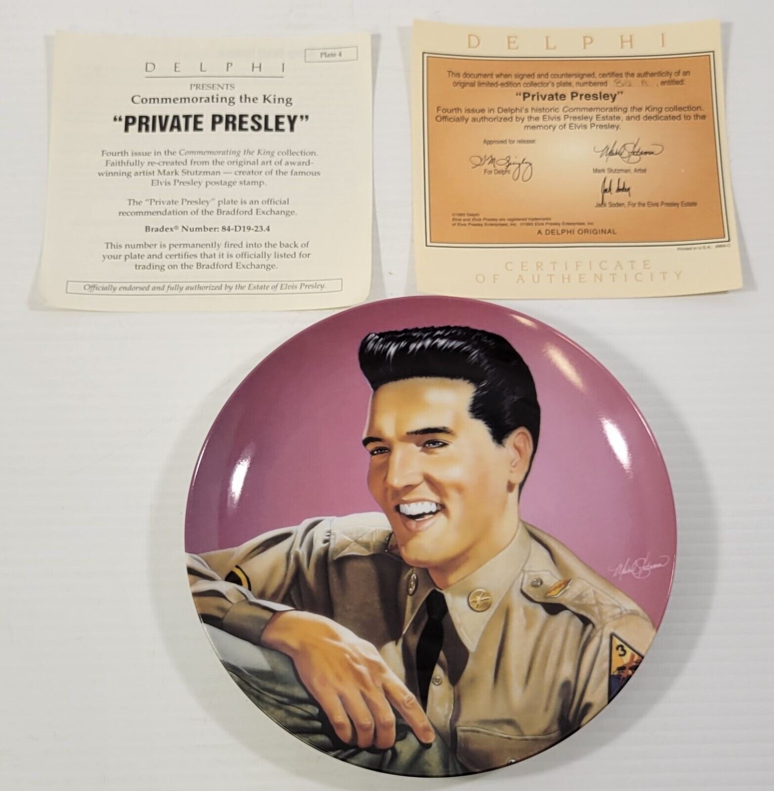 *R24) Elvis Presley - Private Presley - 1993 Delphi Decorative Plate Bradex