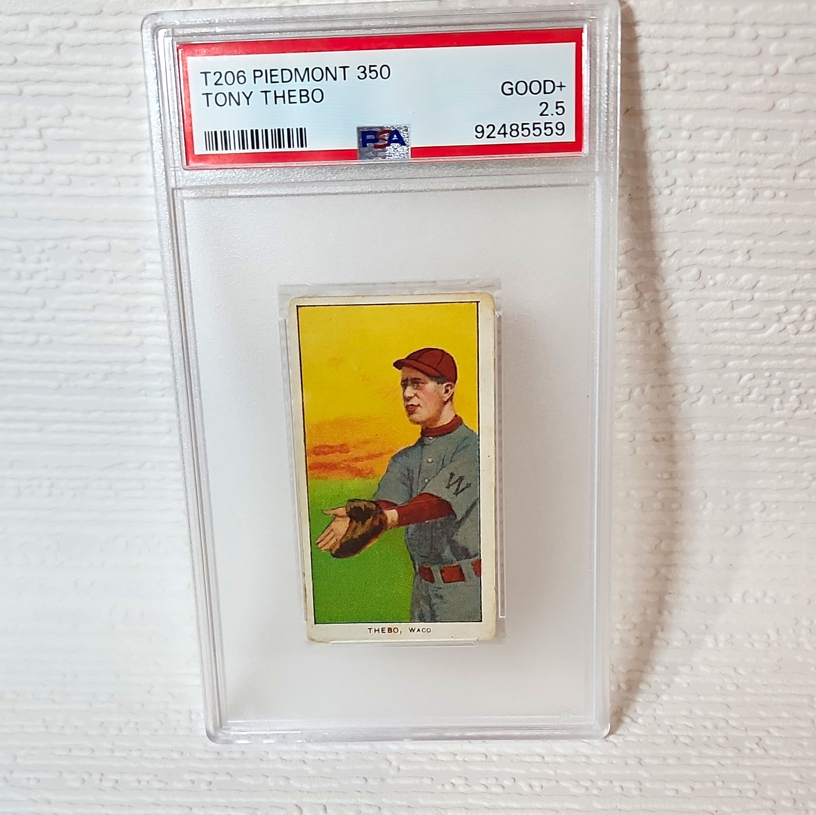 1909-11 T206 Piedmont 350 Tony Thebo Waco PSA 2.5 GOOD+ Southern Leaguer Card