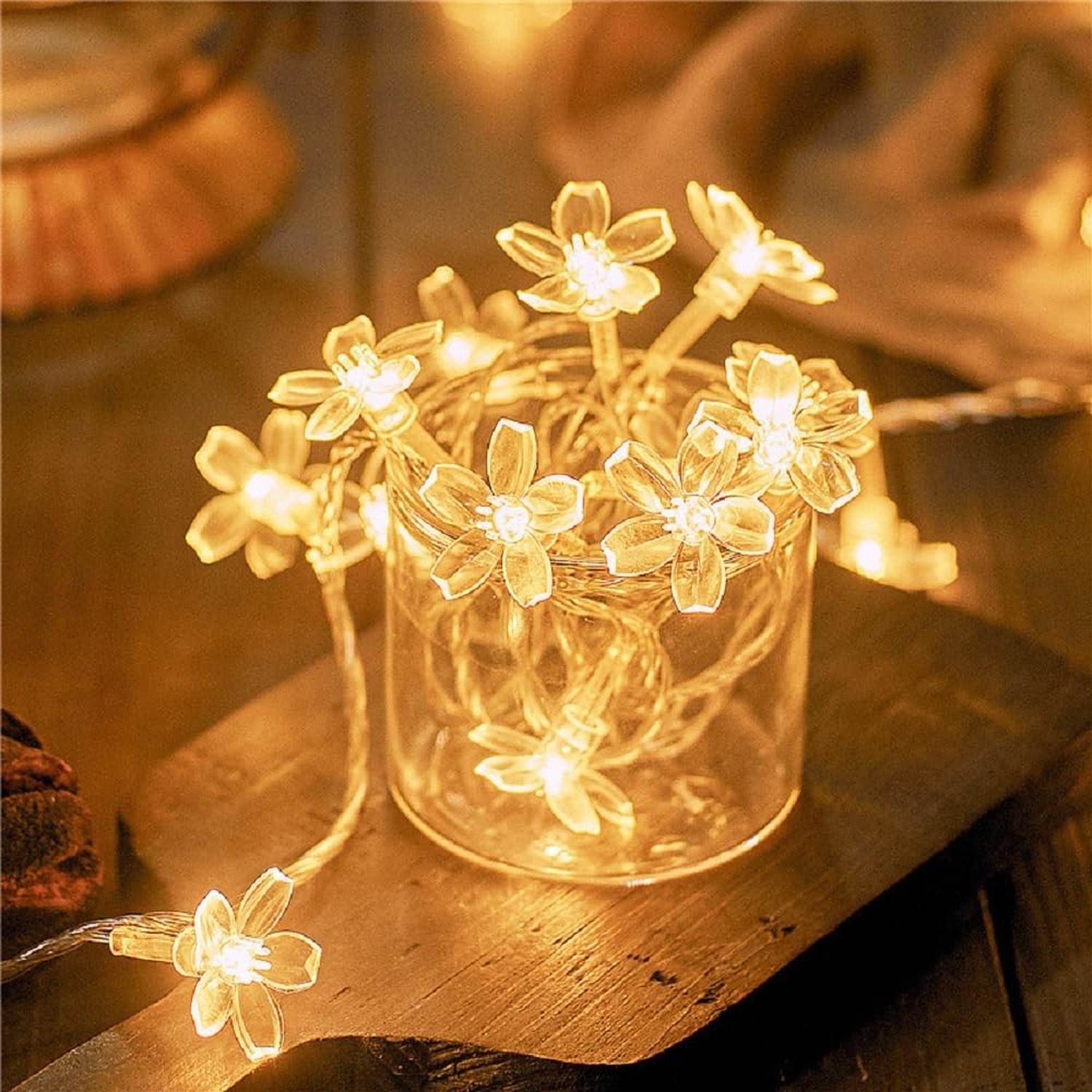 Flower String Lights Plug in, WFGGEH 10ft 20 LED Warm White Cherry Blossom Fa... Flower String Lights Plug in, WFGGEH 10ft 20 LED Warm White Cherry Blossom Fa...