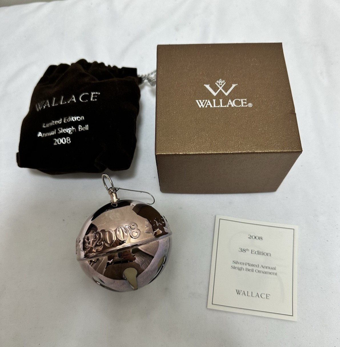 2008 WALLACE SILVERSMITHS SILVER PLATE SLEIGH BELL
