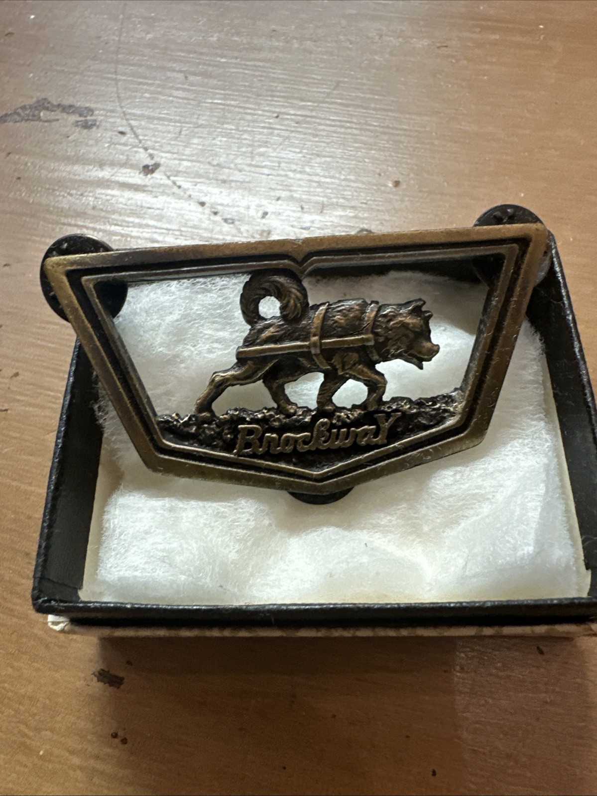 Brockway semi truck vintage style emblem lapel hat pin silver black Brockway semi truck vintage style emblem lapel hat pin silver black