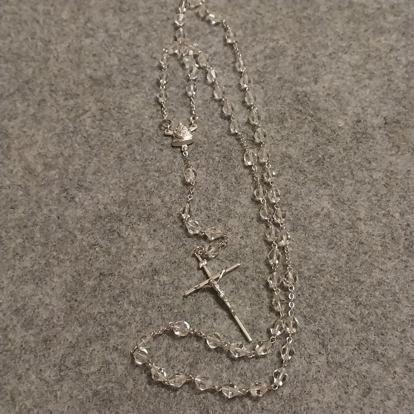 Vintage Creed Rosary. PERFECT Cond.- Sterling Silver & Crystal Beads Catholic Vintage Creed Rosary. PERFECT Cond.- Sterling Silver & Crystal Beads Catholic