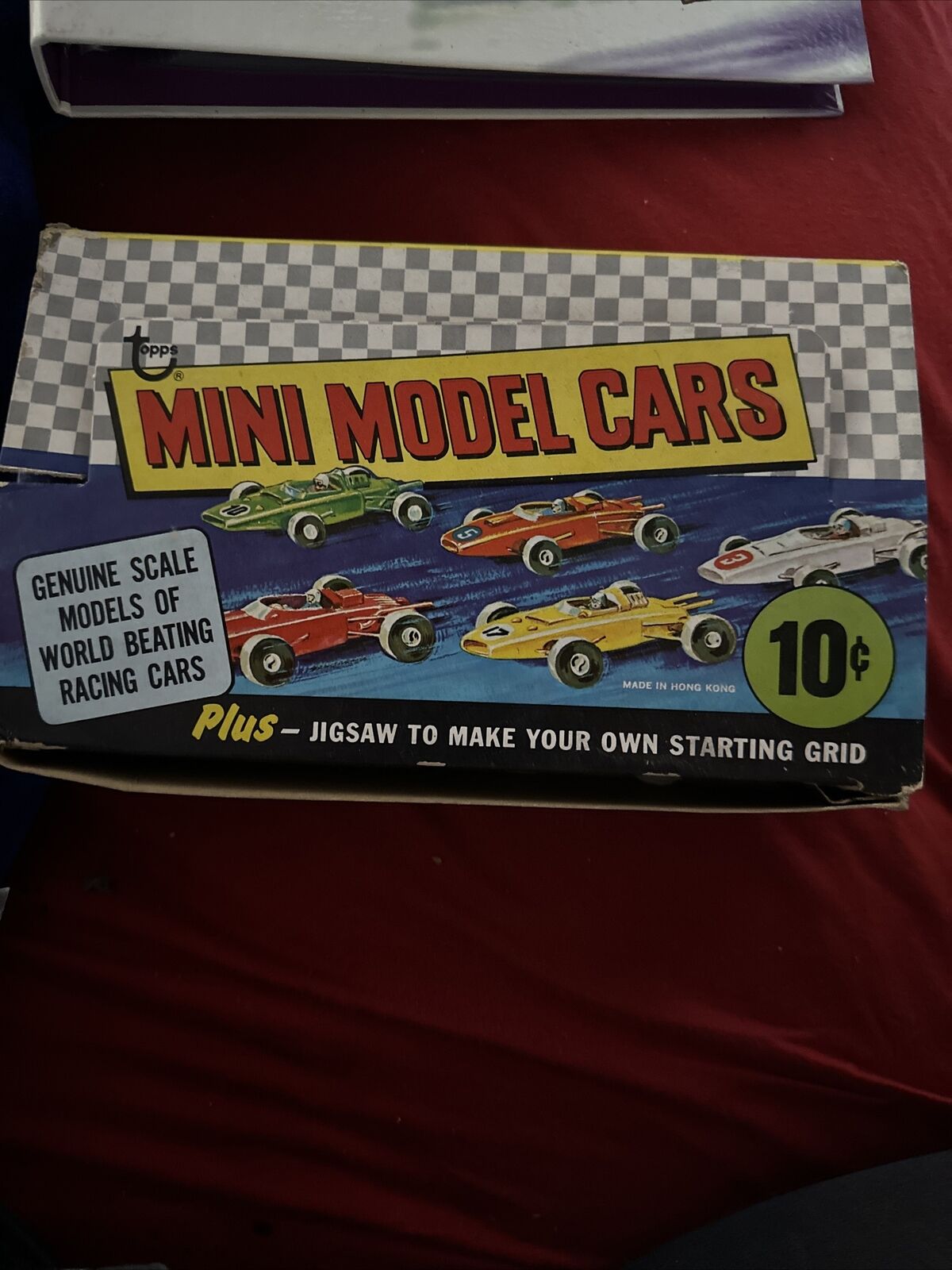 Vintage 1970 Topps Mini Model Cars EMPTY Display Box (Minor Corner Tear)