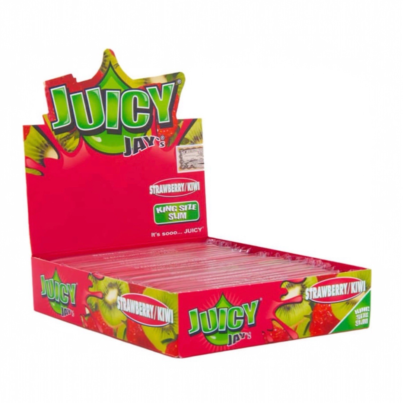 Juicy Jay’s Strawberry Kiwi King Size Slim Rolling Papers Full Box 24 Booklets￼