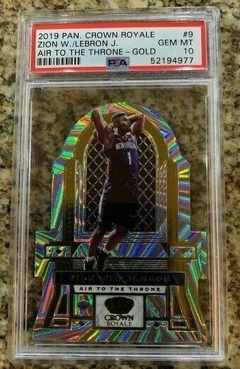 2019-20 Crown Royale Air to the Throne Gold Zion Lebron James /10 PSA GEM MT 10
