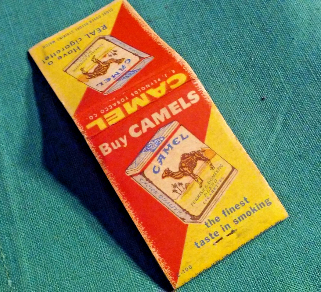 Vintage c-1950's-60's Camel Cigarettes Advertising Promo Matchbook almost full Vintage c-1950's-60's Camel Cigarettes Advertising Promo Matchbook almost full