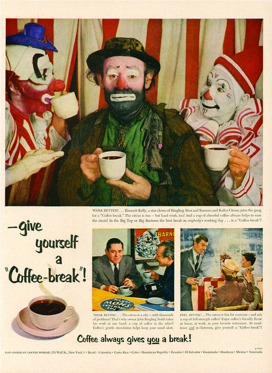 1953 EMMETT KELLY Ringling & Barnum Circus Clown VINTAGE PRINT ADVERTISEMENT