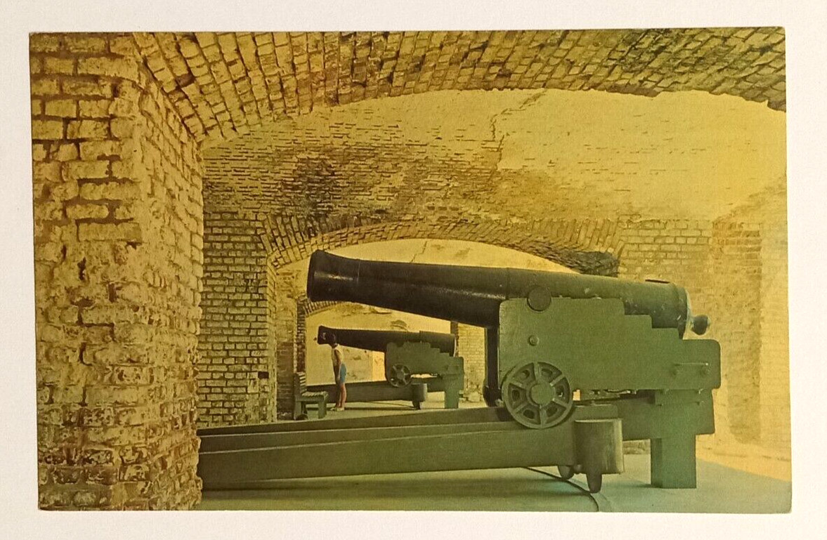 Fort Sumter National Monument Cannons South Carolina SC Dexter Postcard 1964