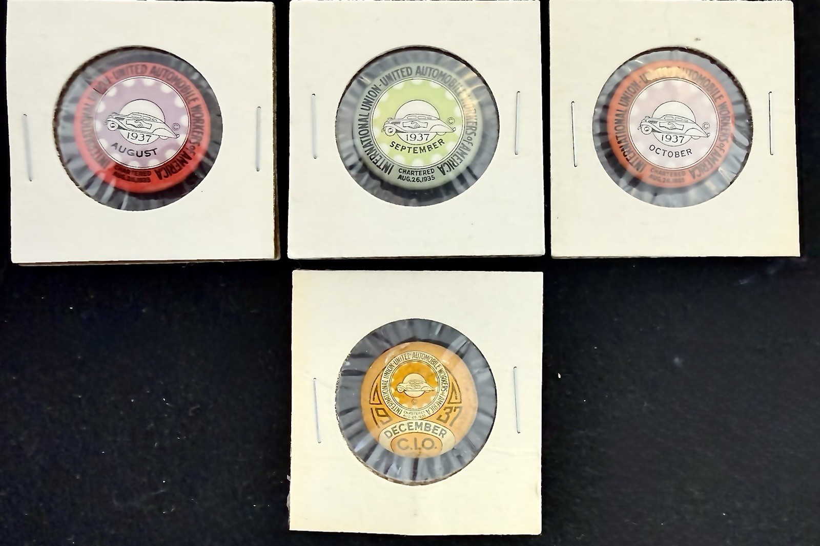 Rare 1937 UAW United Auto Workers Union Labor Vintage Button Pin Pinback Set Rare 1937 UAW United Auto Workers Union Labor Vintage Button Pin Pinback Set