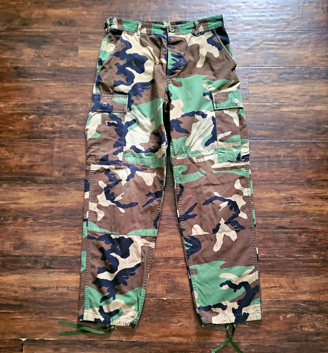 Hot Weather Woodland Camouflage Combat Trousers Pants - Militaria Theme 32x29 Hot Weather Woodland Camouflage Combat Trousers Pants - Militaria Theme 32x29