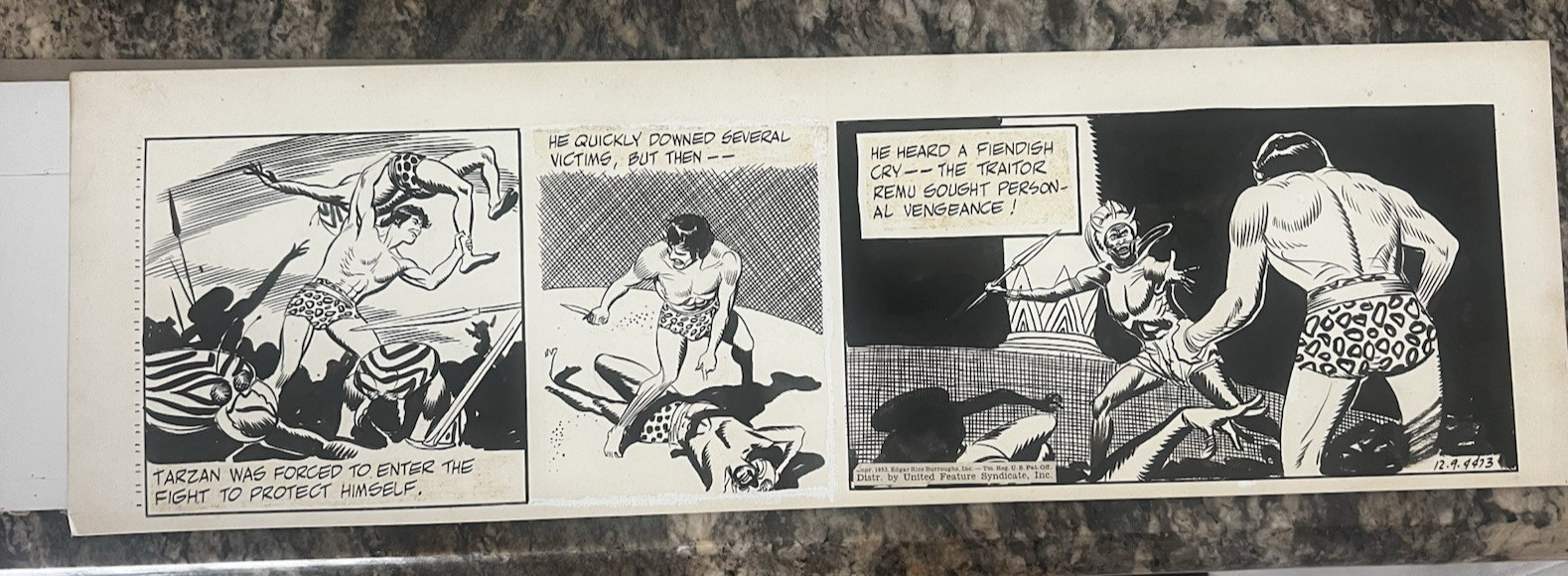 Tarzan Daily Comic Strip Original Art, Rex Maxon, John Celardo Tarzan Daily Comic Strip Original Art, Rex Maxon, John Celardo