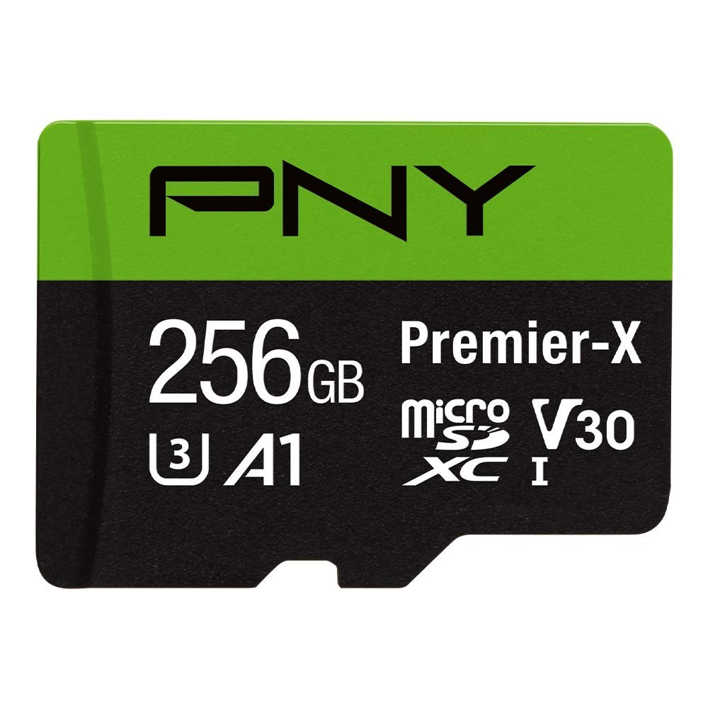 PNY 256GB Premier-X C10 U3 V30 A1 microSDXC Flash Memory Card, UHS-I